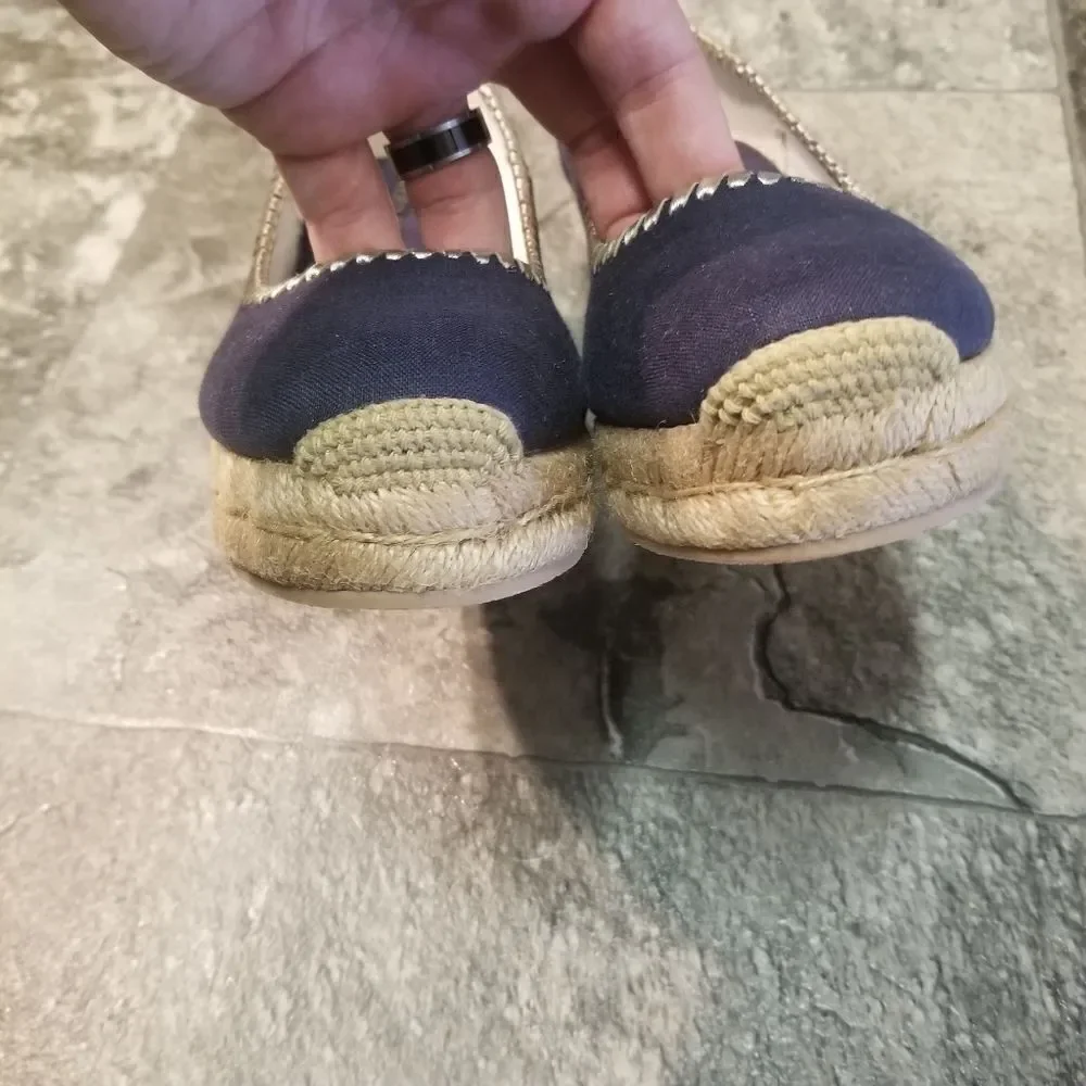 Jack Rogers Palmer‎ Jute-wrapped Wedge Espadrille Midnight Blue Vaca Beach 9.5